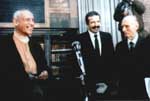 Lazzati con Dossetti e il sindaco di Bologna per il conferimento di un premio (febbraio 1986) 