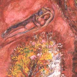 Marc Chagall, Il Cantico dei Cantici I (particolare), Nizza, Museo Nazionale Messaggio Biblico Marc Chagall