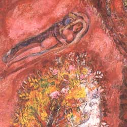 Marc Chagall, Il Cantico dei Cantici I (particolare), Nizza, Museo Nazionale Messaggio Biblico Marc Chagall